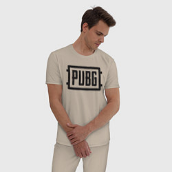 Пижама хлопковая мужская PUBG, цвет: миндальный — фото 2