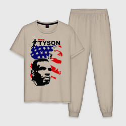 Пижама хлопковая мужская Mike Tyson: USA Boxing, цвет: миндальный