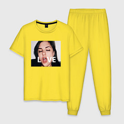 Пижама хлопковая мужская Sasha Grey LOVE, цвет: желтый