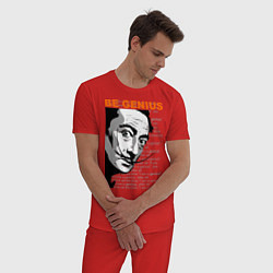 Пижама хлопковая мужская Dali: Be Genius, цвет: красный — фото 2