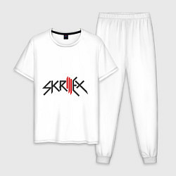 Пижама хлопковая мужская Skrillex, цвет: белый