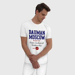 Пижама хлопковая мужская Bauman STU, цвет: белый — фото 2