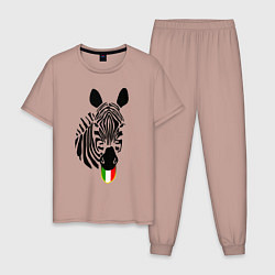 Пижама хлопковая мужская Juventus Zebra цвета пыльно-розовый — фото 1