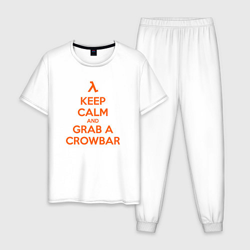 Мужская пижама Keep Calm & Grab a Crowbar / Белый – фото 1