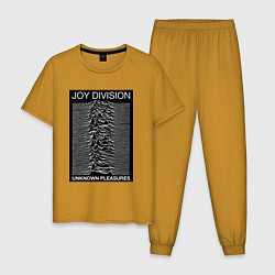 Пижама хлопковая мужская Joy Division: Unknown Pleasures, цвет: горчичный