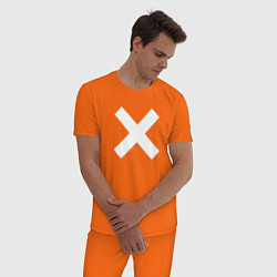 Пижама хлопковая мужская The XX: White X, цвет: оранжевый — фото 2