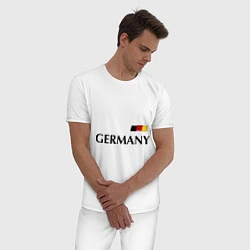 Пижама хлопковая мужская Сборная Германии: 10 номер, цвет: белый — фото 2