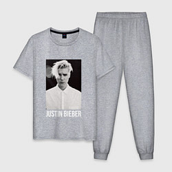 Пижама хлопковая мужская Justin Bieber, цвет: меланж