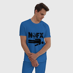 Пижама хлопковая мужская NOFX crushman цвета синий — фото 2