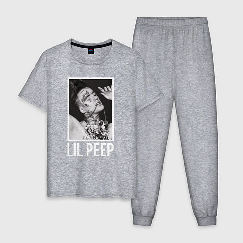 Мужская пижама Lil Peep: White Style / Меланж – фото 1