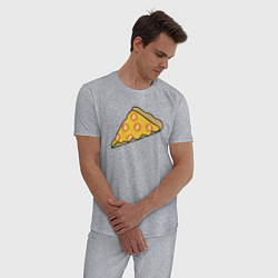 Пижама хлопковая мужская Bitcoin Pizza, цвет: меланж — фото 2