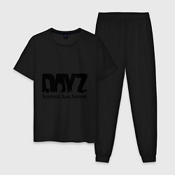 Пижама хлопковая мужская DayZ: Slay Survive, цвет: черный