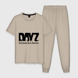 Пижама хлопковая мужская DayZ: Slay Survive, цвет: миндальный