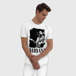 Пижама хлопковая мужская Black Nirvana, цвет: белый — фото 2