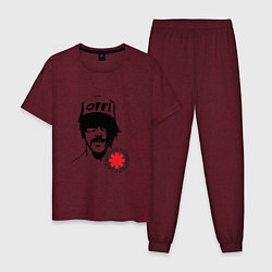 Пижама хлопковая мужская Red Hot Chili Peppers: Off, цвет: меланж-бордовый