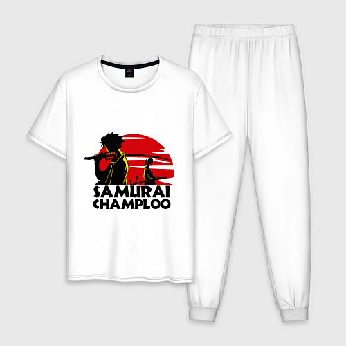 Мужская пижама Самурай Champloo закат / Белый – фото 1