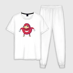 Пижама хлопковая мужская Knuckles, цвет: белый