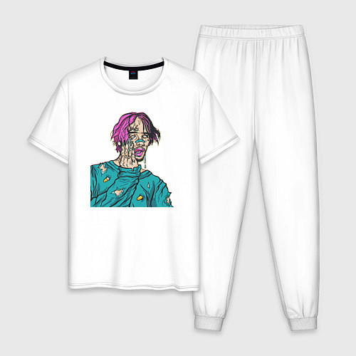 Мужская пижама Lil Peep: Zombie Face / Белый – фото 1