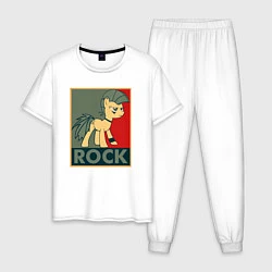 Пижама хлопковая мужская Rock Pony, цвет: белый
