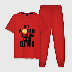 Пижама хлопковая мужская Be A Eleven, цвет: красный