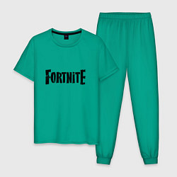 Пижама хлопковая мужская Fortnite Logo, цвет: зеленый