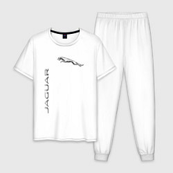 Пижама хлопковая мужская Jaguar Motors, цвет: белый
