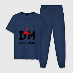 Пижама хлопковая мужская Depeche Mode Rose, цвет: тёмно-синий