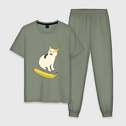 Мужская пижама Cat no banana meme