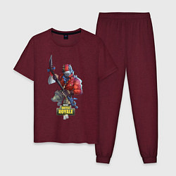 Пижама хлопковая мужская Fortnite Battle Royale, цвет: меланж-бордовый