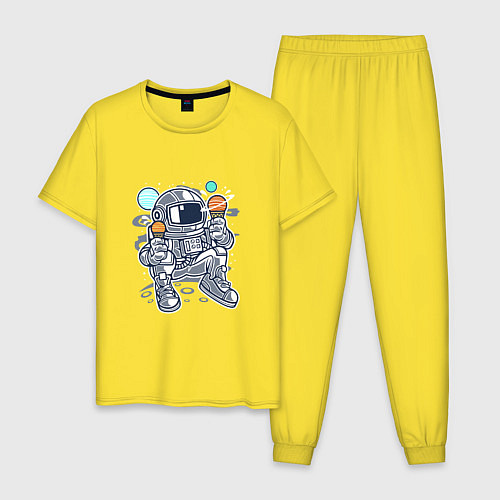 Мужская пижама Космонавт-сладкоежка / Желтый – фото 1