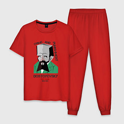 Пижама хлопковая мужская Dostoevsky Crime, цвет: красный
