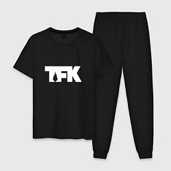 Пижама хлопковая мужская TFK: White Logo, цвет: черный