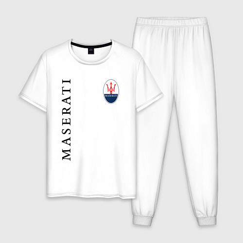 Мужская пижама Maserati с лого / Белый – фото 1