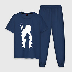 Пижама хлопковая мужская Силуэт Ведьмака, цвет: тёмно-синий