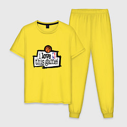 Пижама хлопковая мужская Basketball: I love this game, цвет: желтый