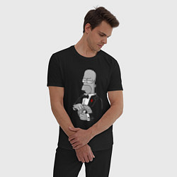Пижама хлопковая мужская Дон Гомер цвета черный — фото 2