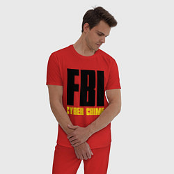 Пижама хлопковая мужская FBI: Cyber Crime, цвет: красный — фото 2