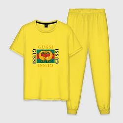 Пижама хлопковая мужская GUSSI Love, цвет: желтый