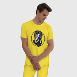 Пижама хлопковая мужская Scarlxrd: Dead Face, цвет: желтый — фото 2