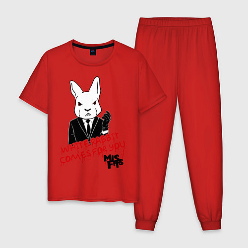 Мужская пижама Misfits: White rabbit / Красный – фото 1