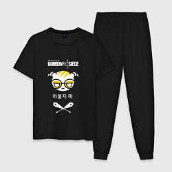 Пижама хлопковая мужская R6S Dokkaebi, цвет: черный
