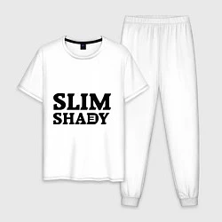 Пижама хлопковая мужская Slim Shady: Big E, цвет: белый