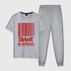 Пижама хлопковая мужская Slipknot: barcode, цвет: меланж