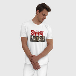 Пижама хлопковая мужская Slipknot Faces, цвет: белый — фото 2