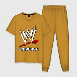 Пижама хлопковая мужская WWE universe, цвет: горчичный
