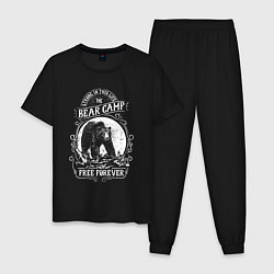 Пижама хлопковая мужская Bear Camp Free Forever, цвет: черный