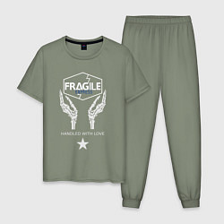 Пижама хлопковая мужская Fragile Express, цвет: авокадо