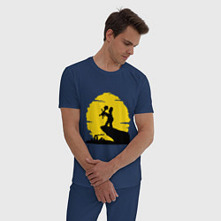 Пижама хлопковая мужская Homer & Bart, цвет: тёмно-синий — фото 2