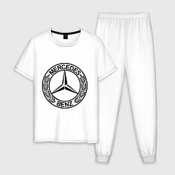 Пижама хлопковая мужская Mercedes-Benz, цвет: белый