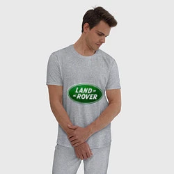 Пижама хлопковая мужская Logo Land Rover, цвет: меланж — фото 2